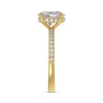 14K YELLOW GOLD 1 3/4CT ROUND/OVAL DIAMOND LADIES RING (CENTER STONE OVAL DIAMOND 1 1/2CT) - Image 4