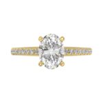 14K YELLOW GOLD 1 3/4CT ROUND/OVAL DIAMOND LADIES RING (CENTER STONE OVAL DIAMOND 1 1/2CT) - Image 5