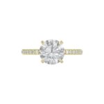 14K YELLOW GOLD 2 1/4CT ROUND DIAMOND LADIES RING (CENTER STONE ROUND DIAMOND 2CT) - Image 5