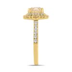 14K YELLOW GOLD 2 3/4CT ROUND/CUSHION DIAMOND LADIES RING (CENTER STONE YELLOW CUSHION DIAMOND 2CT) - Image 3