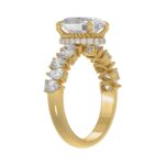 14K YELLOW GOLD 2 3/4CT ROUND/OVAL/PEAR DIAMOND LADIES RING (CENTER STONE OVAL DIAMOND 2CT) - Image 3
