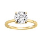 14K YELLOW GOLD 2.00CT ROUND DIAMOND LADIES RING (CENTER STONE ROUND DIAMOND 2CT)