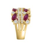 14K YELLOW GOLD 2.00CT ROUND/MARQUISE DIAMOND LADIES RING (RUBY DIAMOND 1 1/2CT) - Image 2