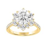 14K YELLOW GOLD 3.00CT ROUND DIAMOND LADIES RING (CENTER STONE ROUND DIAMOND 2CT)