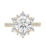 14K YELLOW GOLD 3.00CT ROUND DIAMOND LADIES RING (CENTER STONE ROUND DIAMOND 2CT) - Image 2