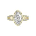 14K YELLOW GOLD 3.00CT ROUND/MARQUISE DIAMOND LADIES RING (CENTER STONE MARQUISE DIAMOND 2CT) - Image 5