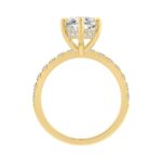 14K YELLOW GOLD 4 3/4CT MARQUISE/ROUND DIAMOND LADIES RING (CENTER STONE MARQUISE DIAMOND 4CT) - Image 2