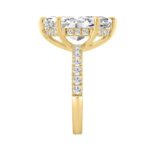 14K YELLOW GOLD 4 3/4CT MARQUISE/ROUND DIAMOND LADIES RING (CENTER STONE MARQUISE DIAMOND 4CT) - Image 3