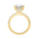 14K YELLOW GOLD 4 3/4CT ROUND/CUSHION DIAMOND LADIES RING (CENTER STONE CUSHION DIAMOND 4CT) - Image 2