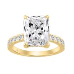 14K YELLOW GOLD 4 3/4CT ROUND/RADIANT DIAMOND LADIES RING (CENTER STONE RADIANT DIAMOND 4CT)