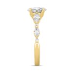 14K YELLOW GOLD 4.00CT ROUND/OVAL/MARQUISE DIAMOND LADIES RING - Image 3