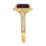 14K YELLOW GOLD 5 3/4CT ROUND/EMERALD/BAGUETTE DIAMOND LADIES RING (CENTER STONE EMERALD RUBY DIAMOND 5CT) - Image 2