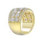 14K YELLOW GOLD 5.00CT ROUND/EMERALD DIAMOND LADIES BAND - Image 3
