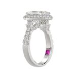 21K PLATINUM LADIES RING 3 1/4CT ROUND/OVAL/TRAPEZOID/BAGUETTE DIAMOND (CENTER STONE OVAL DIAMOND 2CT) - Image 2