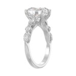 Elegant 14K White Gold  Bridal Fancy Ring for Ladies 3 3/4CT Round & Marquise& Oval Cut Diamonds 3.00CT Center stone (Color F-G -Clarity VS1/V - Image 3