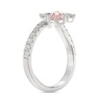 ETERNAL BLUSH COLLECTION 14K WHITE GOLD 1 3/4CT ROUND/PEAR/PINK PEAR DIAMOND LADIES RING (CENTER STONE PINK PEAR DIAMOND 1.00CT) - Image 3