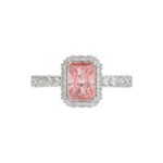 ETERNAL BLUSH COLLECTION 14K WHITE GOLD 1.00CT ROUND/RADIANT DIAMOND LADIES RING (CENTER STONE PINK RADIANT DIAMOND 3.00CT) - Image 5