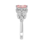 ETERNAL BLUSH COLLECTION 14K WHITE GOLD 3 1/4CT MARQUISE/PEAR/PINK RADIANT DIAMOND LADIES RING (CENTER STONE PINK RADIANT DIAMOND 2CT) - Image 2
