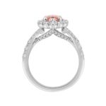 ETERNAL BLUSH COLLECTION 14K WHITE GOLD 3 1/4CT ROUND/MARQUISE DIAMOND LADIES RING  (CENTER STONE PINK MARQUISE DIAMOND 2CT) - Image 3