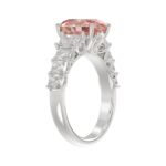 ETERNAL BLUSH COLLECTION 14K WHITE GOLD 4 3/4CT ROUND/RADIANT DIAMOND PINK OVAL  DIAMOND LADIES RING (CENTER STONE PINK OVAL DIAMOND 3.00CT) - Image 4