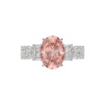 ETERNAL BLUSH COLLECTION 14K WHITE GOLD 4 3/4CT ROUND/RADIANT DIAMOND PINK OVAL  DIAMOND LADIES RING (CENTER STONE PINK OVAL DIAMOND 3.00CT) - Image 2