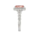 ETERNAL BLUSH COLLECTION 14K WHITE GOLD 4.00CT ROUND/ PINK RADIANT DIAMOND LADIES BRIDAL SET (CENTER STONE PINK RADIANT DIAMOND 3.00CT) - Image 3