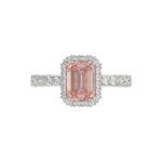 ETERNAL BLUSH COLLECTION 14K WHITE GOLD 4.00CT ROUND/EMERALD DIAMOND LADIES RING (CENTER STONE PINK EMERALD DIAMOND 3CT) - Image 2