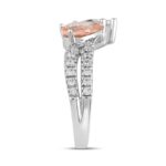 ETERNAL BLUSH COLLECTION 14K WHITE/ROSE GOLD 2.00CT ROUND/PINK PEAR DIAMOND LADIES RING (CENTER STONE PINK PEAR DIAMOND 3/4CT) - Image 2