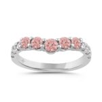ETERNAL BLUSH COLLECTION LADIES BAND 1CT PINK ROUND DIAMOND 14K WHITE GOLD