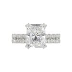 Ladies 14K White Gold Ladies Elegance- Bridal Set  3 1/3CT Round & Radiant Diamond 3.00CT Radiant Center stone (Color F-G -Clarity VS1/VS2) - Image 5