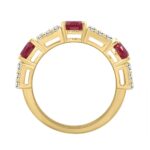 LADIES BAND 1CT ROUND/BAGUETTE/OVAL DIAMOND 14K YELLOW GOLD (RUBY OVAL DIAMOND 2CT ) - Image 2