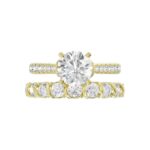 LADIES BRIDAL SET 3 1/2CT ROUND DIAMOND 14K YELLOW GOLD (CENTER STONE ROUND DIAMOND 2.00CT) - Image 5