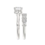 LADIES BRIDAL SET 3 1/2CT ROUND/EMERALD DIAMOND 14K WHITE GOLD (CENTER STONE EMERALD DIAMOND 2.00CT) - Image 4