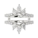 LADIES ENHANCERS RING 1 3/4CT ROUND/PEAR/DIAMOND 14K WHITE GOLD - Image 4