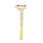 LADIES RING 1 1/2CT ROUND/PEAR DIAMOND 14K YELLOW GOLD (CENTER STONE PEAR DIAMOND 1CT) - Image 3
