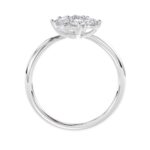 LADIES RING 1CT ROUND DIAMOND 14K WHITE GOLD - Image 2