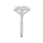 LADIES RING 2 1/2CT ROUND/MARQUISE/PEAR DIAMOND 14K WHITE GOLD (CENTER STONE MARQUISE DIAMOND 1CT ) - Image 3