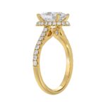 LADIES RING 2 1/2CT ROUND/OVAL DIAMOND 14K YELLOW GOLD (CENTER STONE OVAL DIAMOND 2CT ) - Image 3