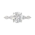 LADIES RING 2 1/2CT ROUND/PEAR/MARQUISE DIAMOND 14K WHITE GOLD (CENTER STONE ROUND DIAMOND 2.00CT) - Image 5