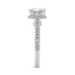 LADIES RING 2 1/2CT ROUND/PRINCESS DIAMOND 14K WHITE GOLD (CENTER STONE PRINCESS DIAMOND 2CT ) - Image 3