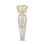 LADIES RING 2 3/4 CT ROUND DIAMOND 14K WHITE/YELLOW GOLD (CENTER STONE ROUND DIAMOND 2CT ) - Image 3