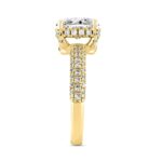 LADIES RING 2 3/4CT ROUND/OVAL DIAMOND 14K YELLOW GOLD (CENTER STONE OVAL DIAMOND 2CT ) - Image 3