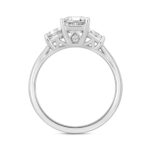 LADIES RING 2 3/4CT ROUND/TRAPEZOID/EMERALD DIAMOND 14K WHITE GOLD - Image 2