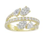 LADIES RING 2.00CT ROUND/OVAL/PEAR DIAMOND 14K YELLOW GOLD