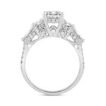 LADIES RING 3 1/2CT ROUND/EMERALD/TRAPEZOID/BAGUETTE DIAMOND 14K WHITE GOLD (CENTER STONE EMERALD DIAMOND 2CT ) - Image 2