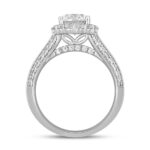 LADIES RING 3 3/4CT ROUND/OVAL/EMERALD DIAMOND 14K WHITE GOLD (CENTER STONE OVAL DIAMOND 1 1/2CT ) - Image 2