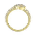 LADIES RING 3.00CT ROUND/PEAR/OVAL DIAMOND 14K YELLOW GOLD - Image 3