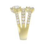 LADIES RING 3.00CT ROUND/PEAR/OVAL DIAMOND 14K YELLOW GOLD - Image 4