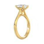 LADIES SOLITAIRE RING 1 1/2CT PRINCESS DIAMOND 14K YELLOW GOLD - Image 3