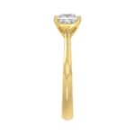 LADIES SOLITAIRE RING 1 1/2CT PRINCESS DIAMOND 14K YELLOW GOLD - Image 4